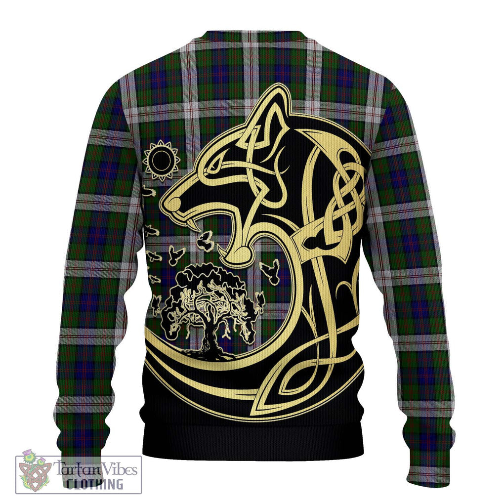 Blair Dress Tartan Knitted Sweater with Family Crest Celtic Wolf Style - Tartan Vibes Clothing