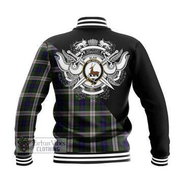 Blair Dress Tartan Baseball Jacket with Family Crest and Military Logo Style