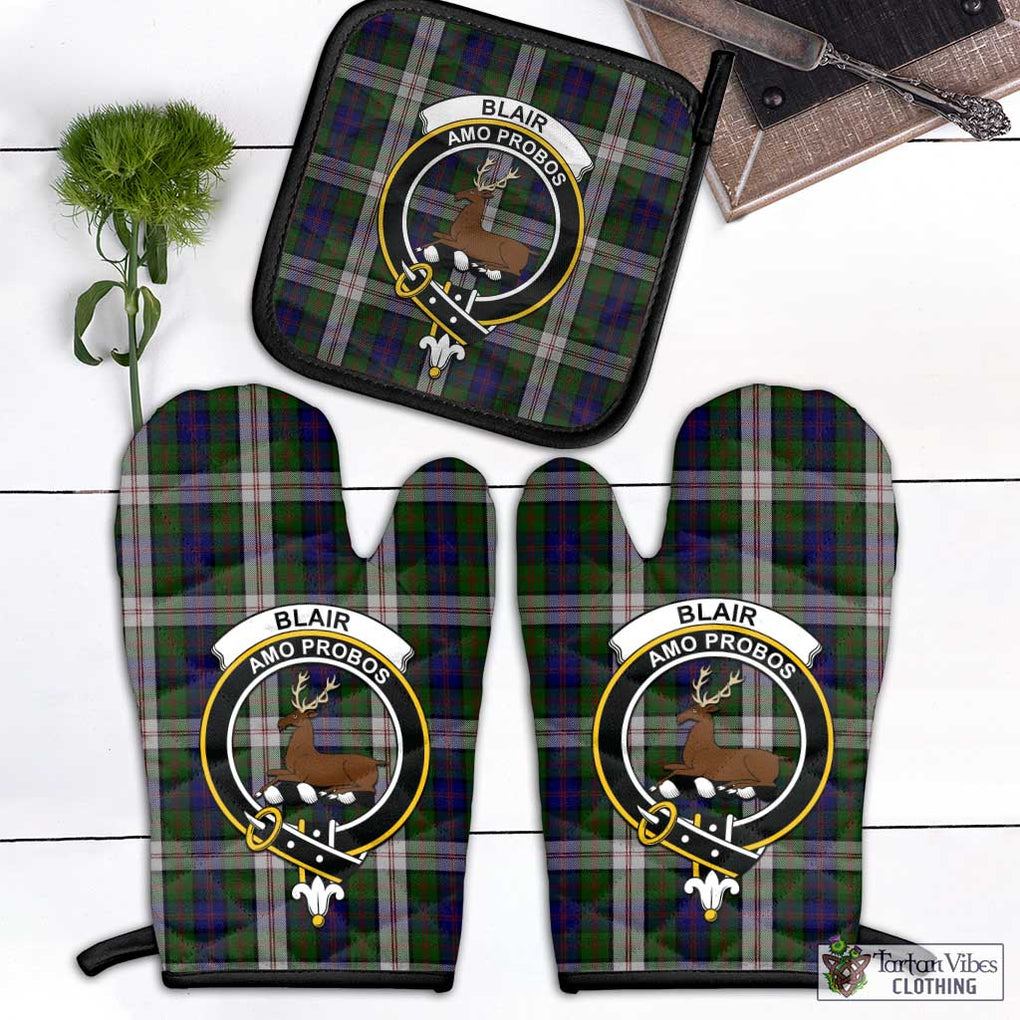 Blair Dress Tartan Combo Oven Mitt & Pot-Holder with Family Crest Combo 1 Oven Mitt & 1 Pot-Holder Black - Tartan Vibes Clothing