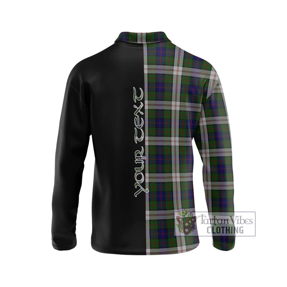 Blair Dress Tartan Long Sleeve Polo Shirt with Family Crest and Half Of Me Style - Tartanvibesclothing Shop