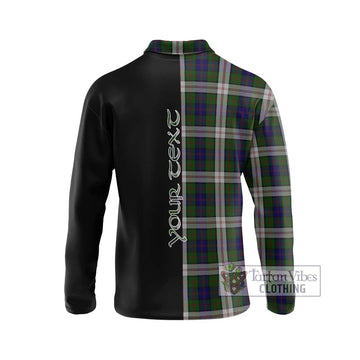 Blair Dress Tartan Long Sleeve Polo Shirt with Family Crest and Half Of Me Style