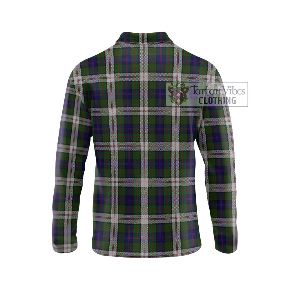 Blair Dress Tartan Long Sleeve Polo Shirt with Family Crest DNA In Me Style - Tartanvibesclothing Shop