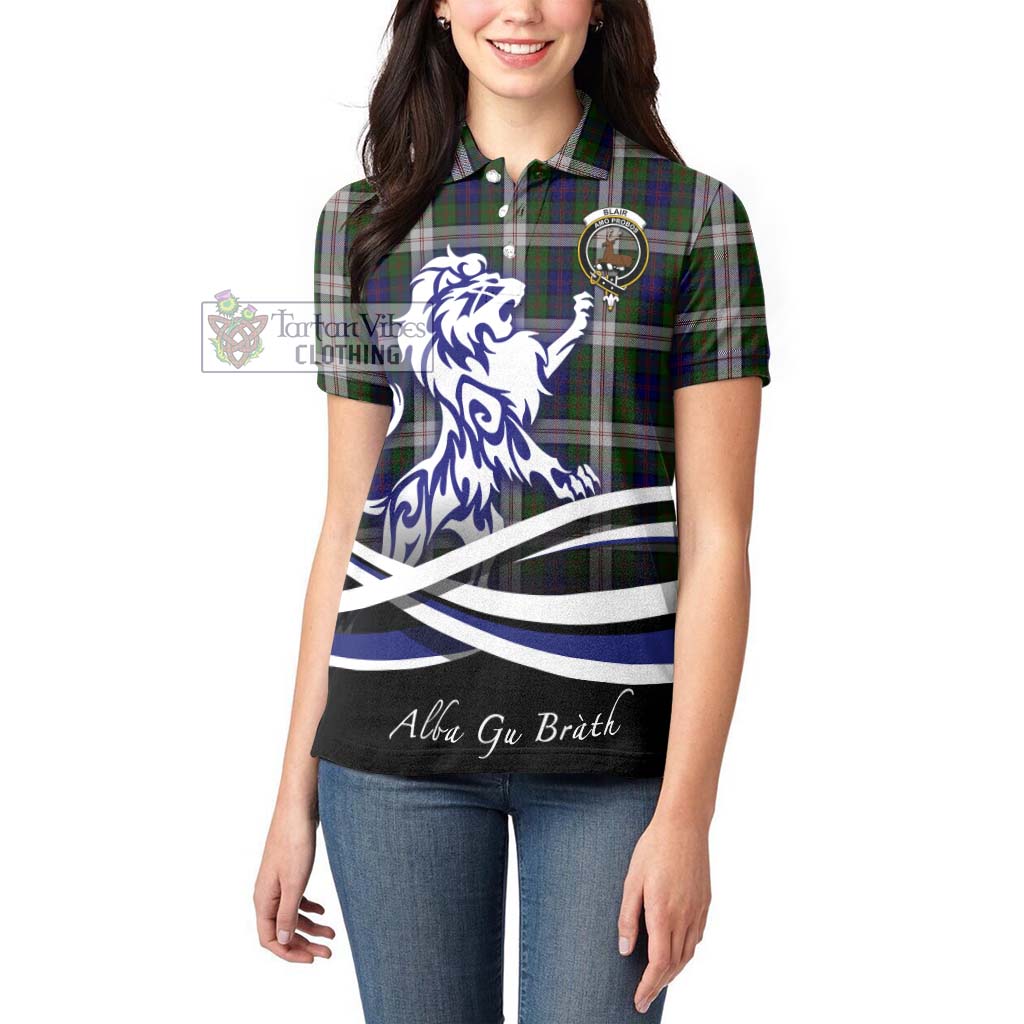 Tartan Vibes Clothing Blair Dress Tartan Women's Polo Shirt with Alba Gu Brath Regal Lion Emblem