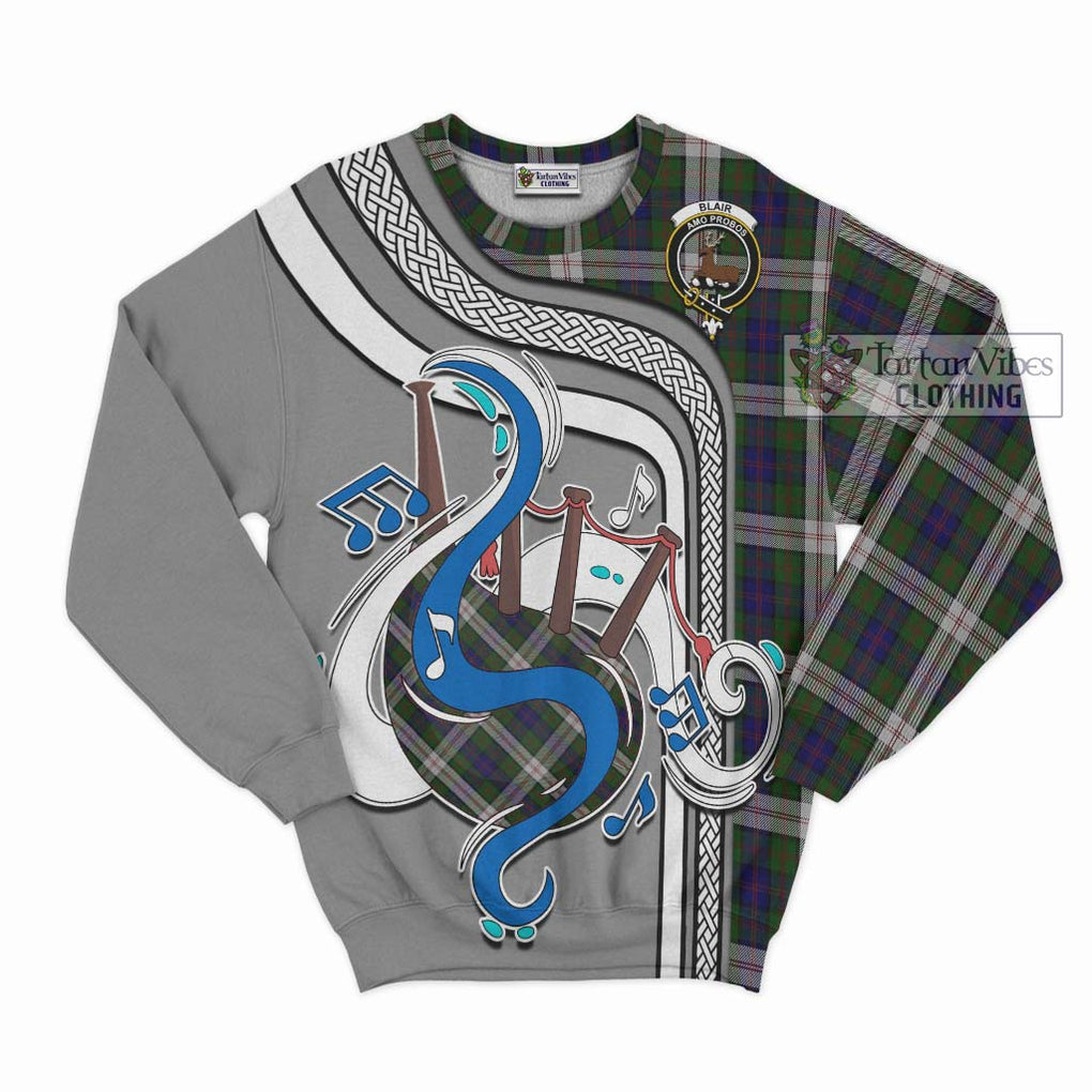 Blair Dress Tartan Sweatshirt with Epic Bagpipe Style - Tartanvibesclothing Shop