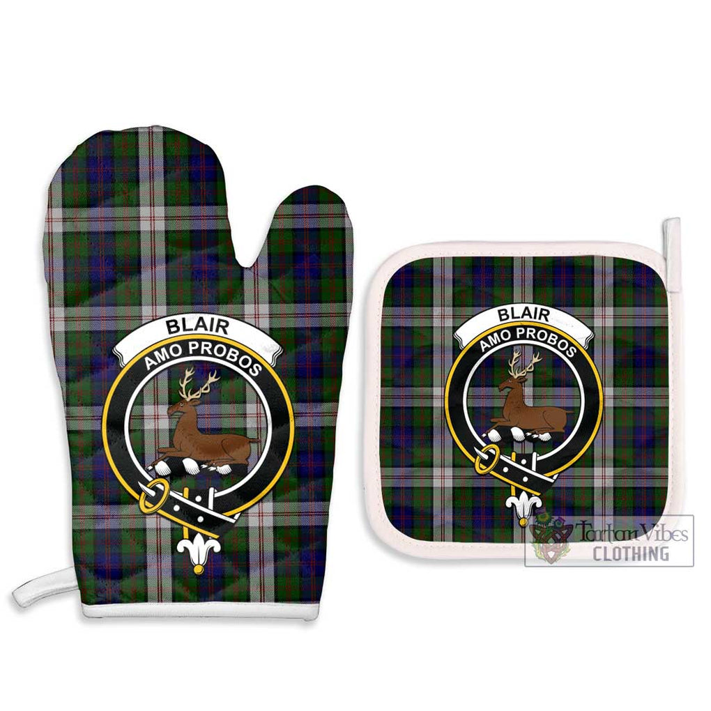 Blair Dress Tartan Combo Oven Mitt & Pot-Holder with Family Crest Combo 1 Oven Mitt & 2 Pot-Holder White - Tartan Vibes Clothing