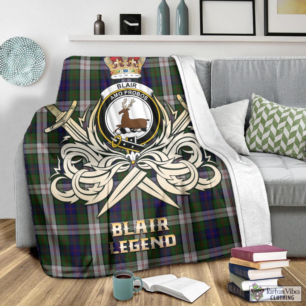 Tartan Vibes Clothing Blair Dress Tartan Blanket with Clan Crest and the Golden Sword of Courageous Legacy