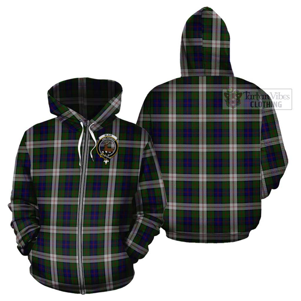 Blair Dress Tartan Cotton Hoodie with Family Crest Zip Hoodie - Tartan Vibes Clothing