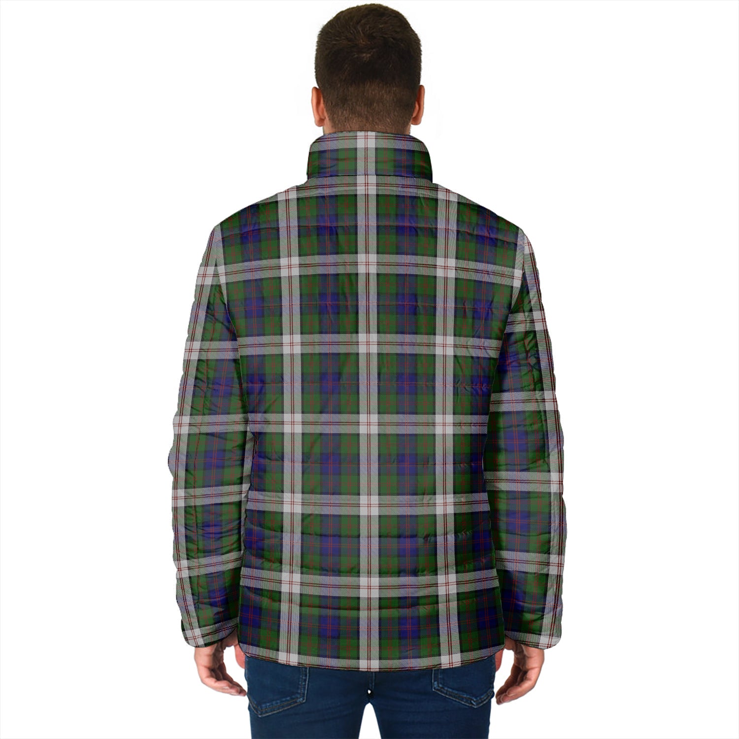 Blair Dress Tartan Padded Jacket with Family Crest - Tartan Vibes Clothing