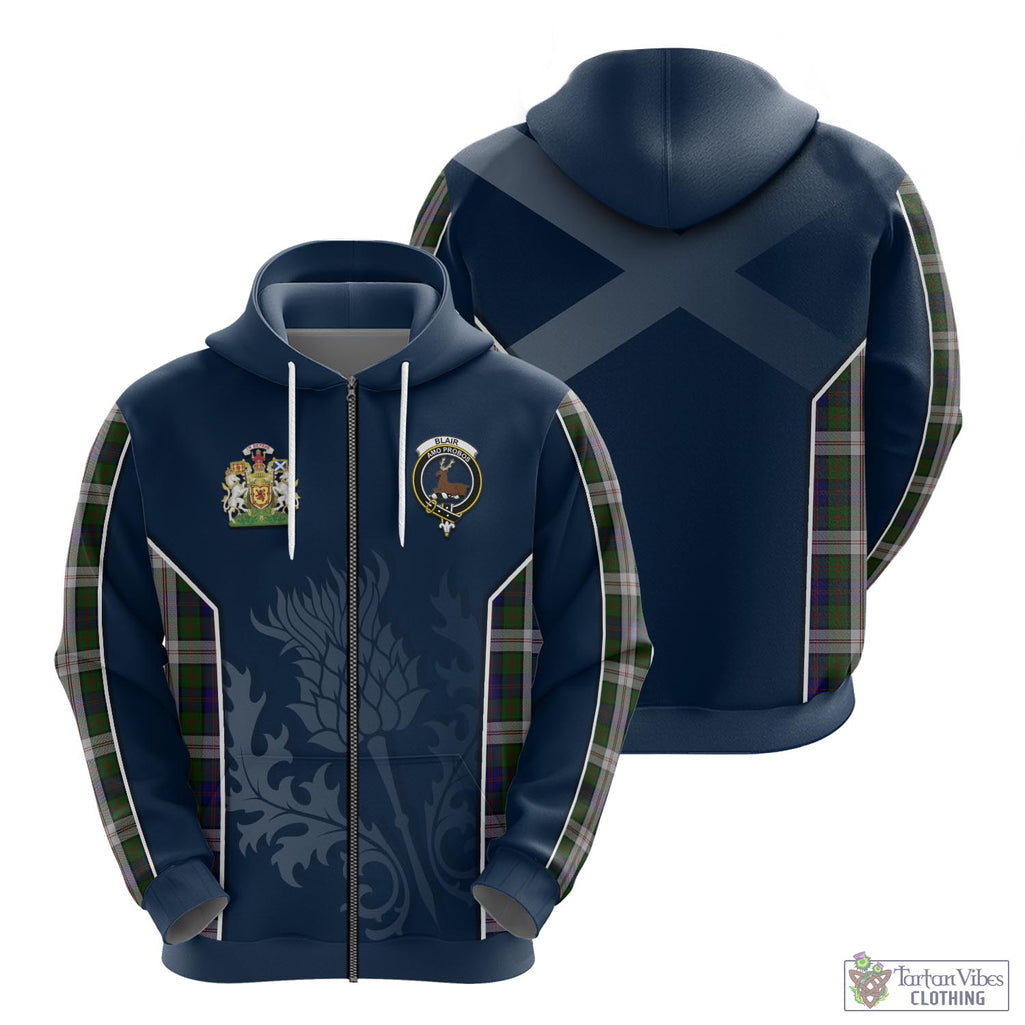 Tartan Vibes Clothing Blair Dress Tartan Hoodie with Family Crest and Scottish Thistle Vibes Sport Style