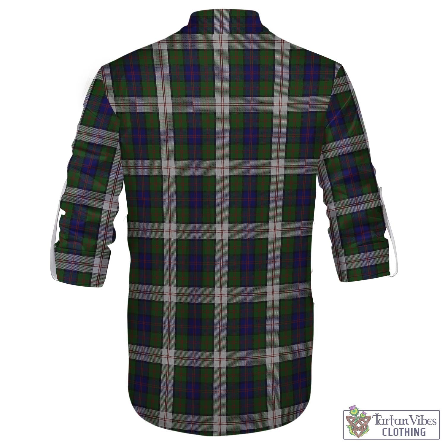 Tartan Vibes Clothing Blair Dress Tartan Men's Scottish Traditional Jacobite Ghillie Kilt Shirt with Family Crest