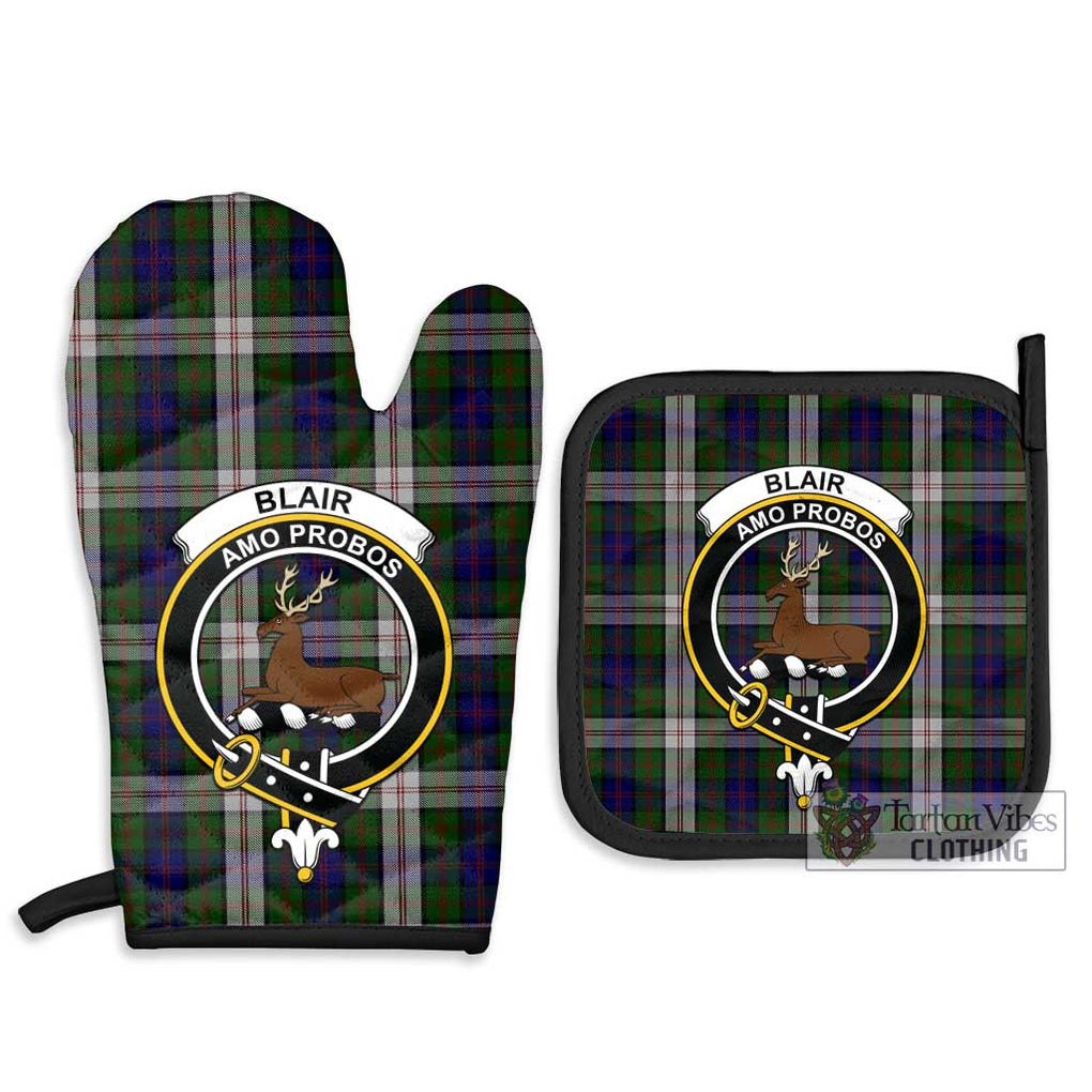 Blair Dress Tartan Combo Oven Mitt & Pot-Holder with Family Crest Combo 1 Oven Mitt & 2 Pot-Holder Black - Tartan Vibes Clothing