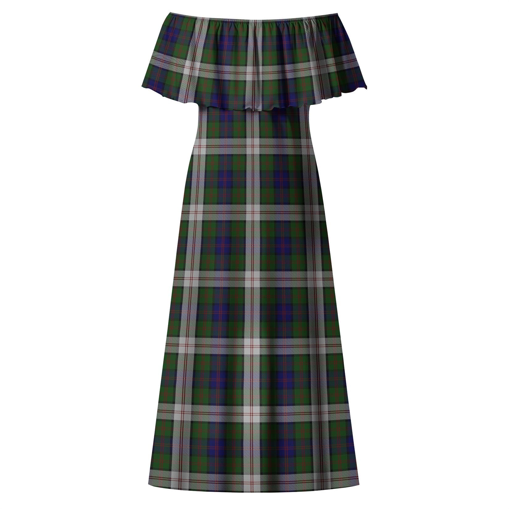 Blair Dress Tartan Off Shoulder Long Dress - Tartanvibesclothing