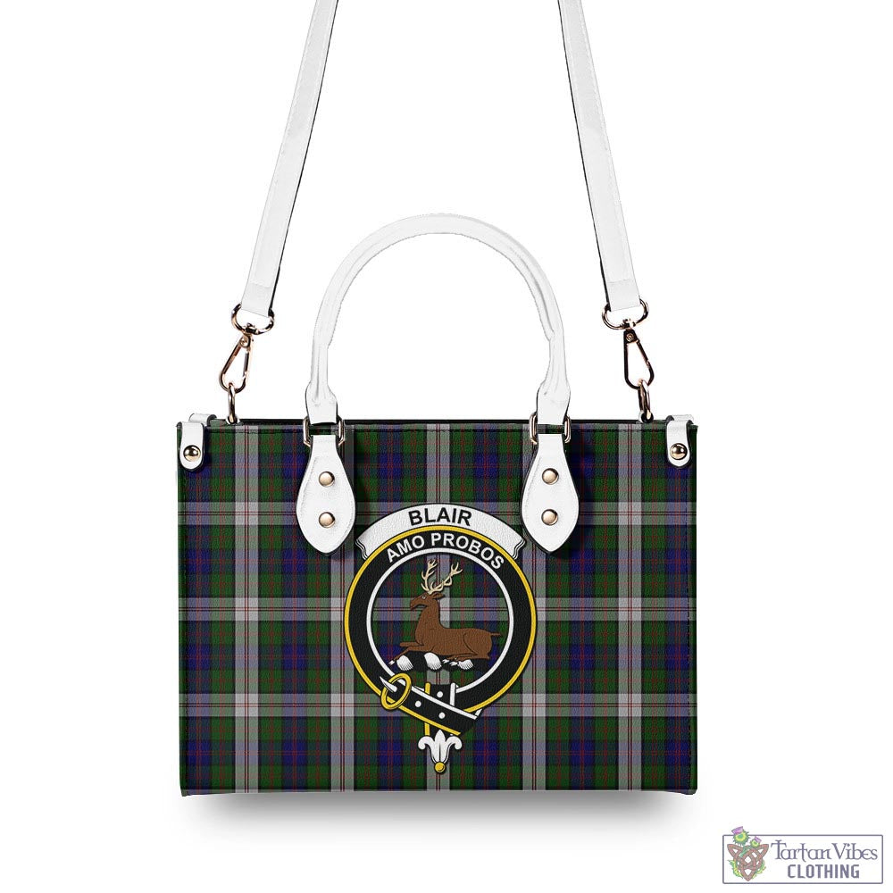 Tartan Vibes Clothing Blair Dress Tartan Luxury Leather Handbags with Family Crest