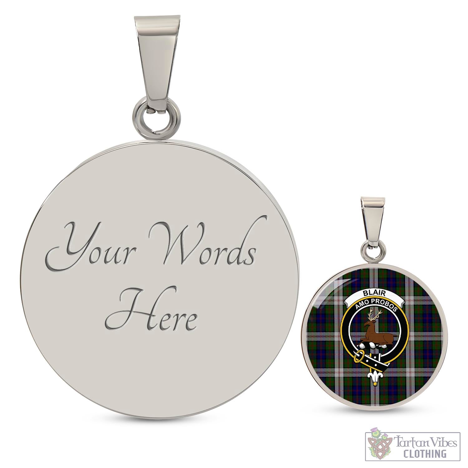 Tartan Vibes Clothing Blair Dress Tartan Circle Necklace with Family Crest