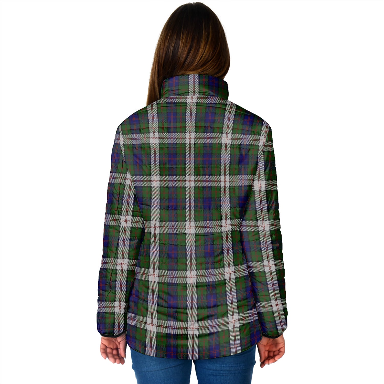 Blair Dress Tartan Padded Jacket with Family Crest - Tartan Vibes Clothing