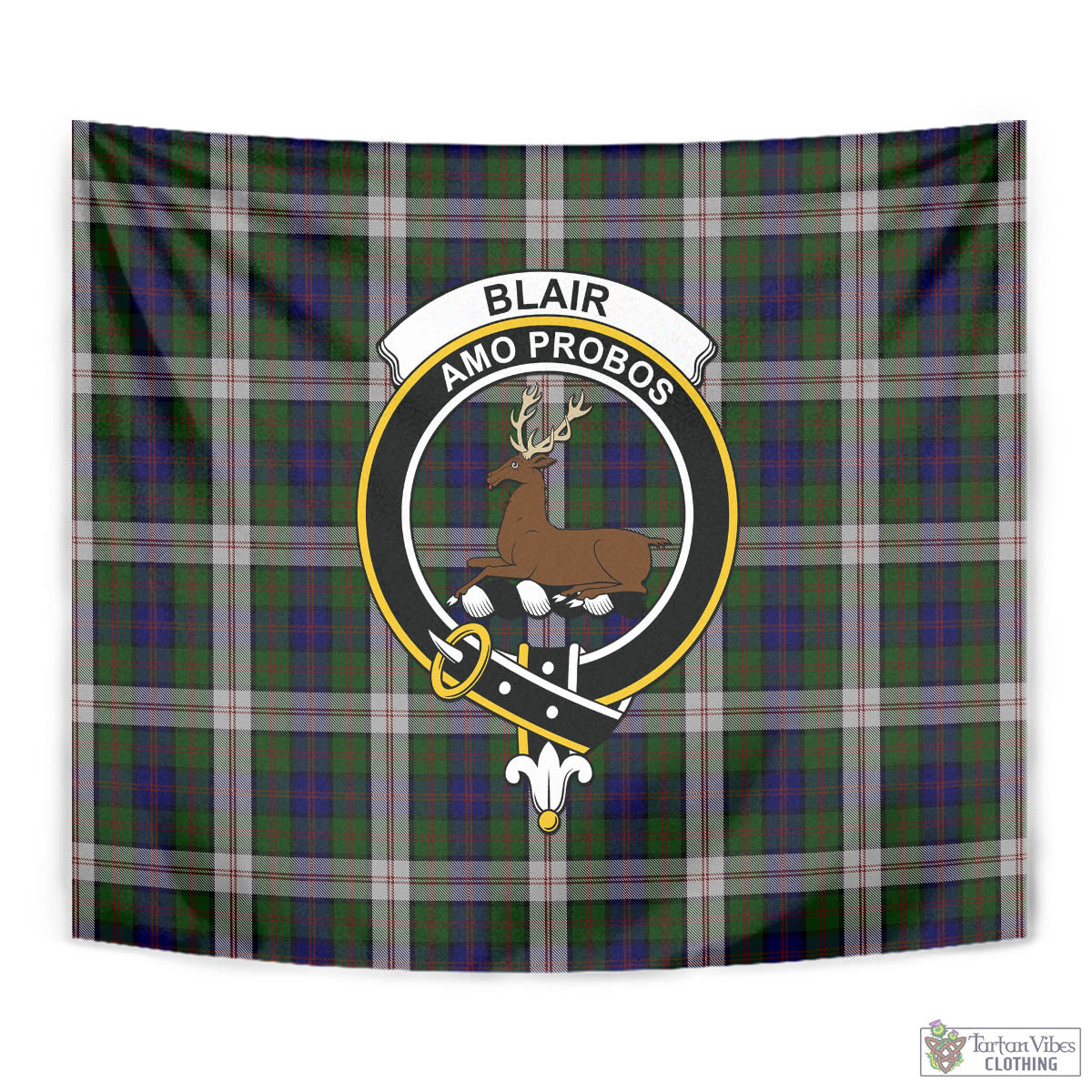 Tartan Vibes Clothing Blair Dress Tartan Tapestry Wall Hanging and Home Decor for Room with Family Crest