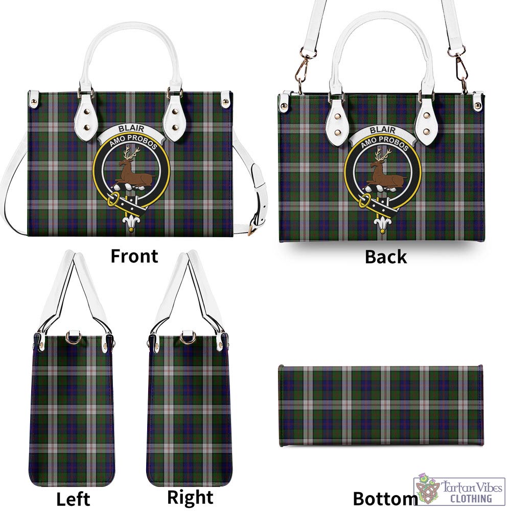 Tartan Vibes Clothing Blair Dress Tartan Luxury Leather Handbags with Family Crest