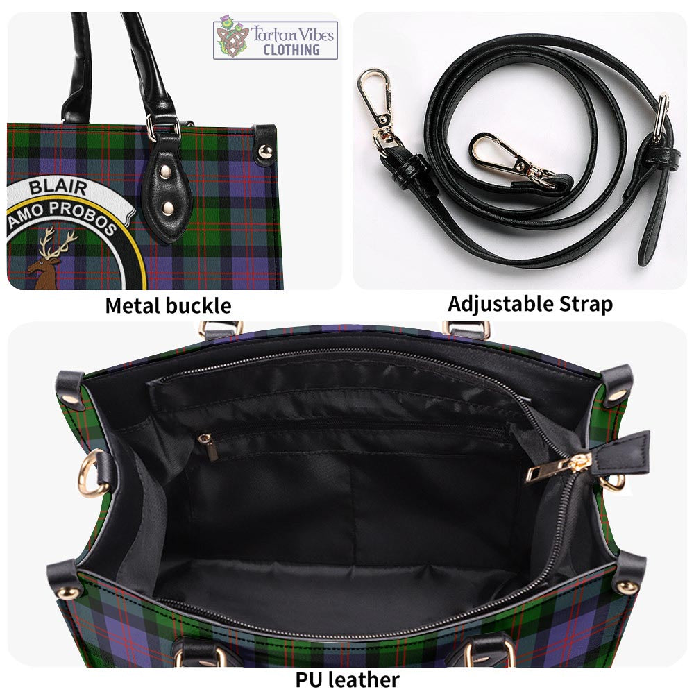 Tartan Vibes Clothing Blair Modern Tartan Luxury Leather Handbags with Family Crest