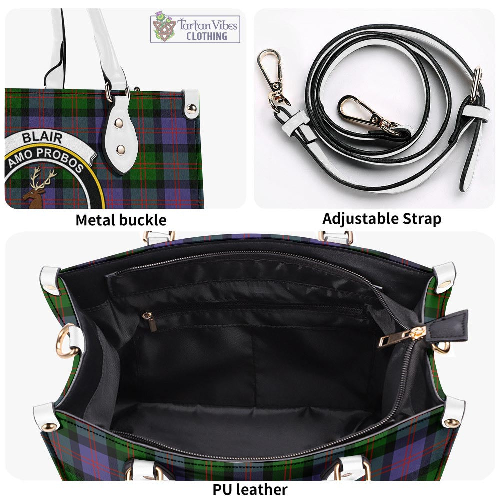 Tartan Vibes Clothing Blair Modern Tartan Luxury Leather Handbags with Family Crest