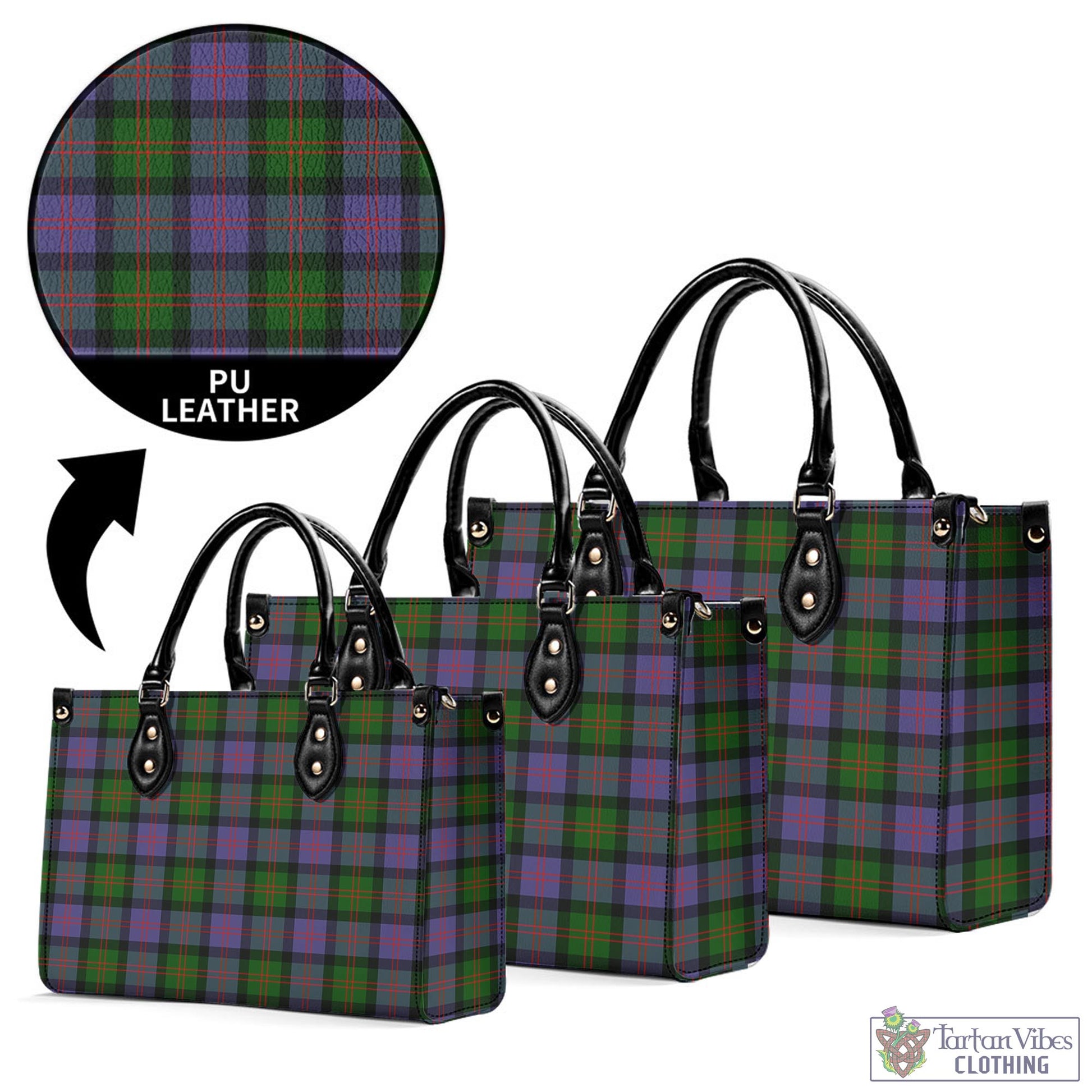 Tartan Vibes Clothing Blair Modern Tartan Luxury Leather Handbags