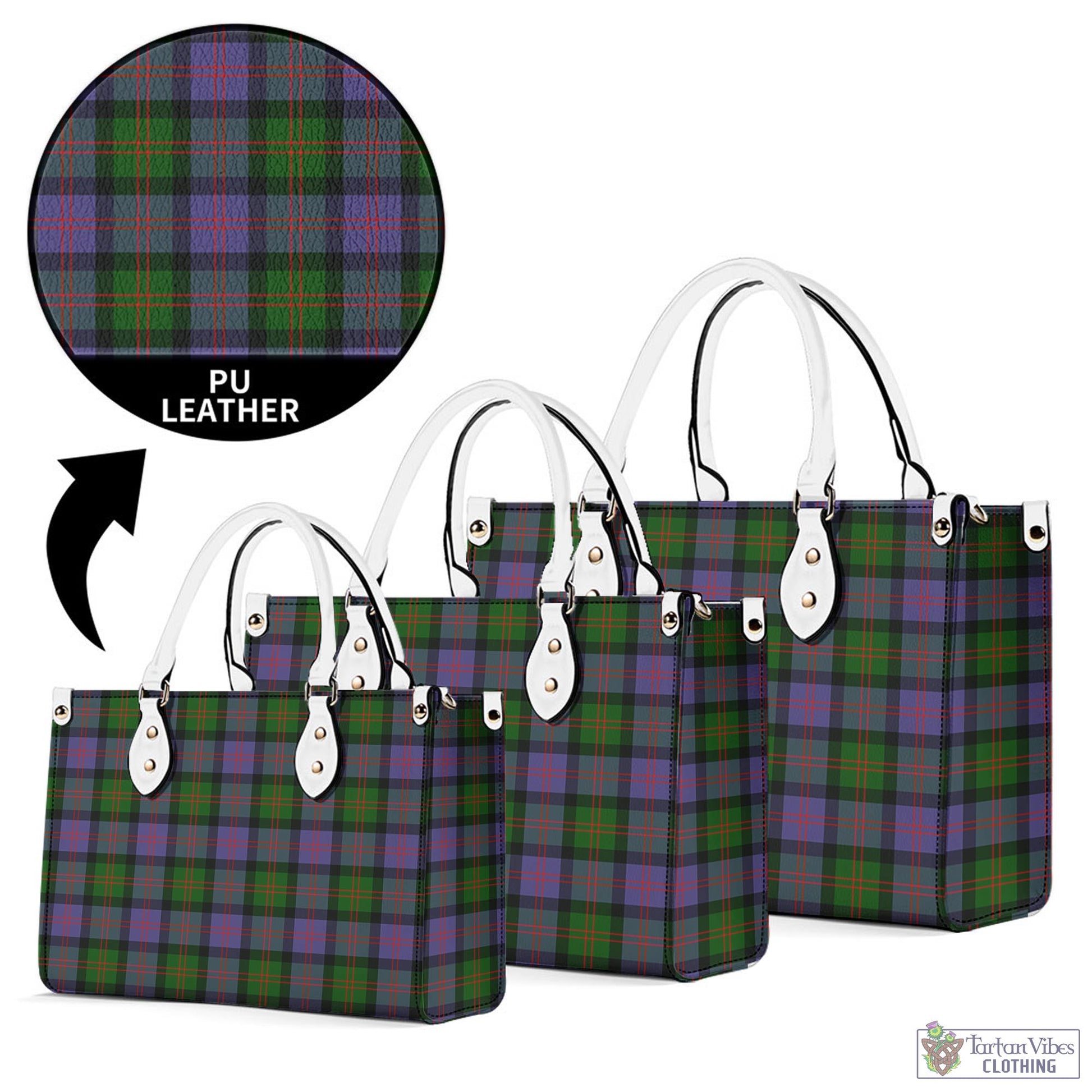 Tartan Vibes Clothing Blair Modern Tartan Luxury Leather Handbags