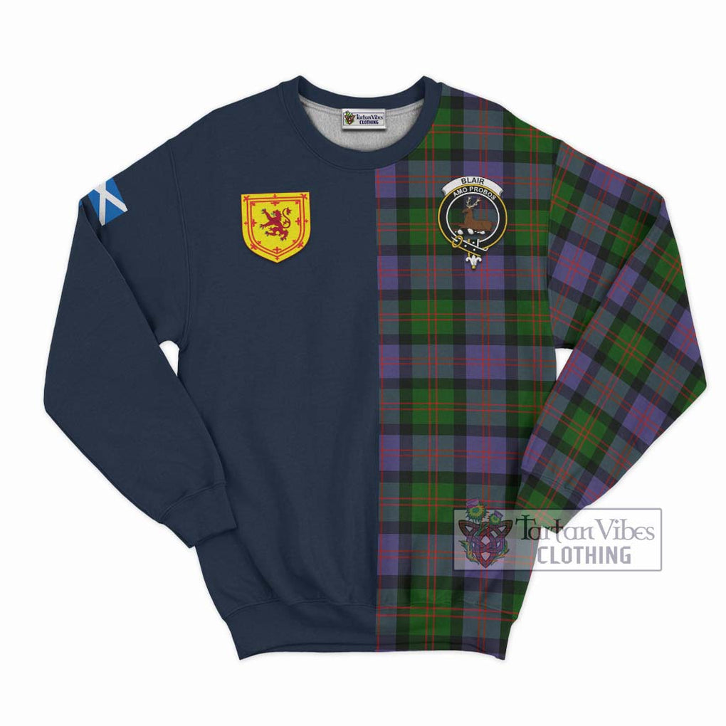 Tartan Vibes Clothing Blair Modern Tartan Sweatshirt with Scottish Lion Royal Arm Half Style