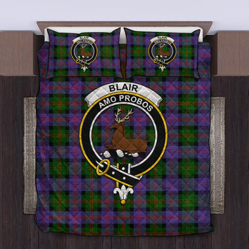 Blair Modern Tartan Quilt Bed Set with Family Crest