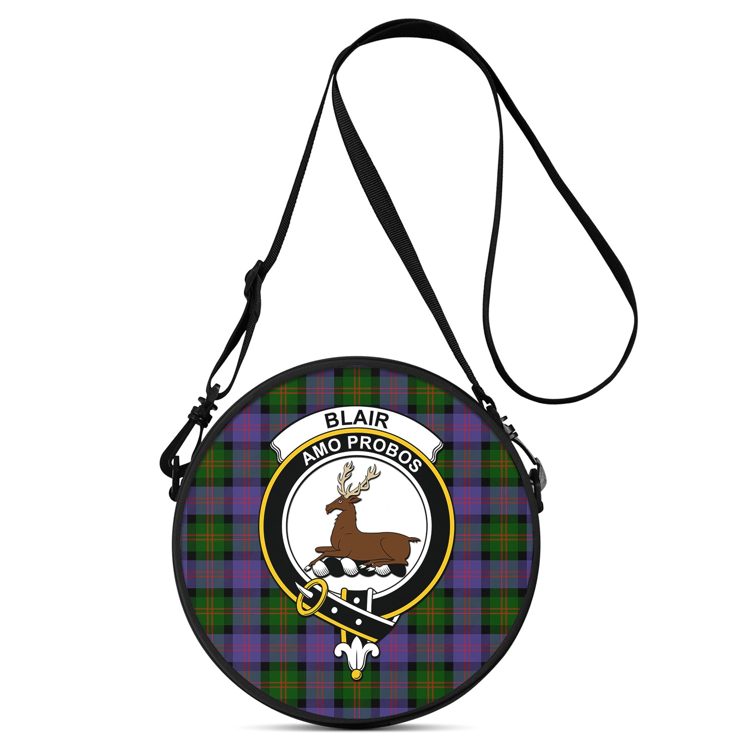 Blair Modern Tartan Round Satchel Bags with Family Crest One Size 9*9*2.7 inch - Tartanvibesclothing
