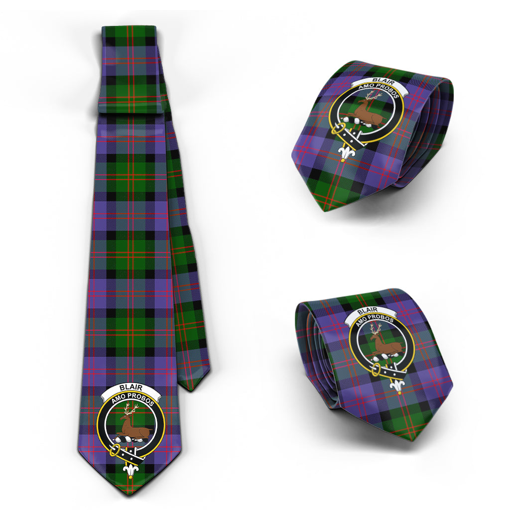 Blair Modern Tartan Classic Necktie with Family Crest Necktie One Size - Tartan Vibes Clothing