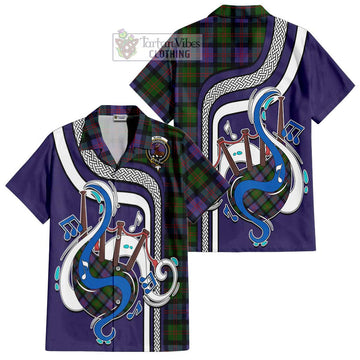 Blair Modern Tartan Short Sleeve Button Shirt with Epic Bagpipe Style