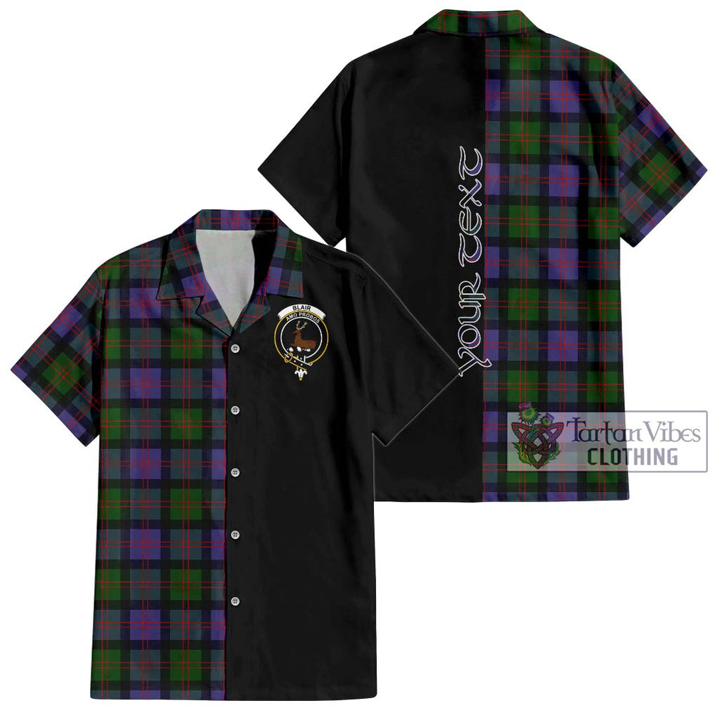 Blair Modern Tartan Short Sleeve Button Shirt with Family Crest and Half Of Me Style Kid - Tartanvibesclothing Shop