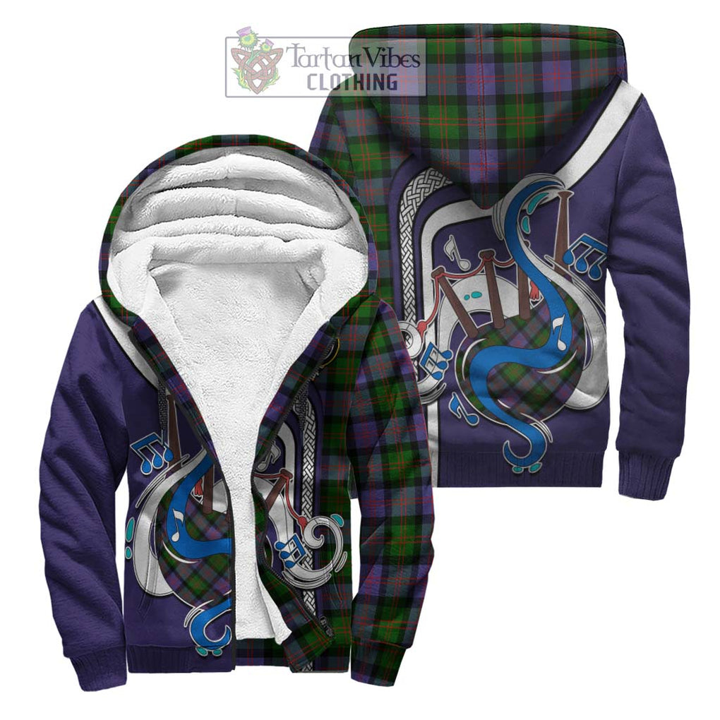 Blair Modern Tartan Sherpa Hoodie with Epic Bagpipe Style Unisex S - Tartanvibesclothing Shop