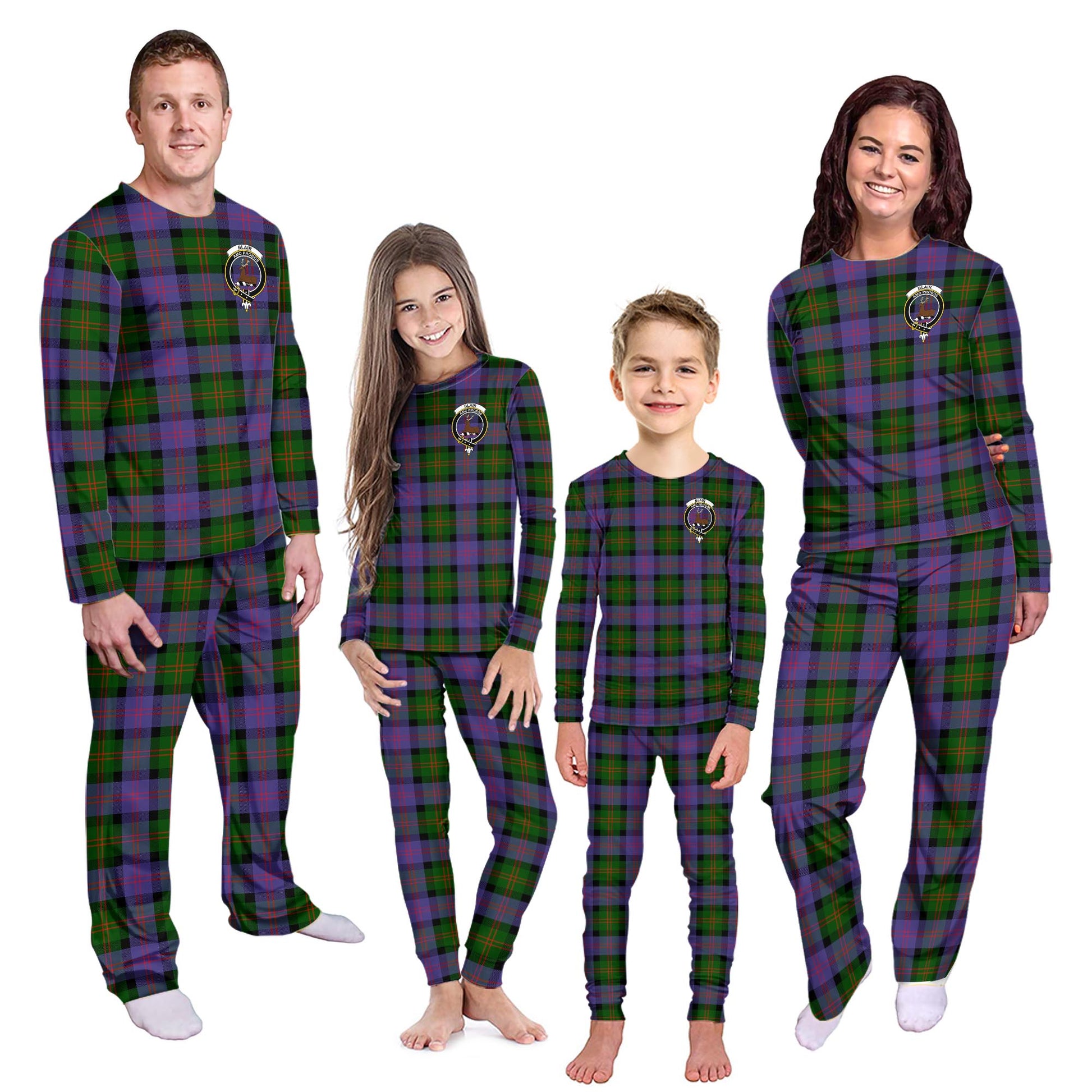 Blair Modern Tartan Pajamas Family Set with Family Crest Kid - Tartan Vibes Clothing