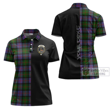 Blair Modern Tartan Women's Polo Shirt with Family Crest and Half Of Me Style