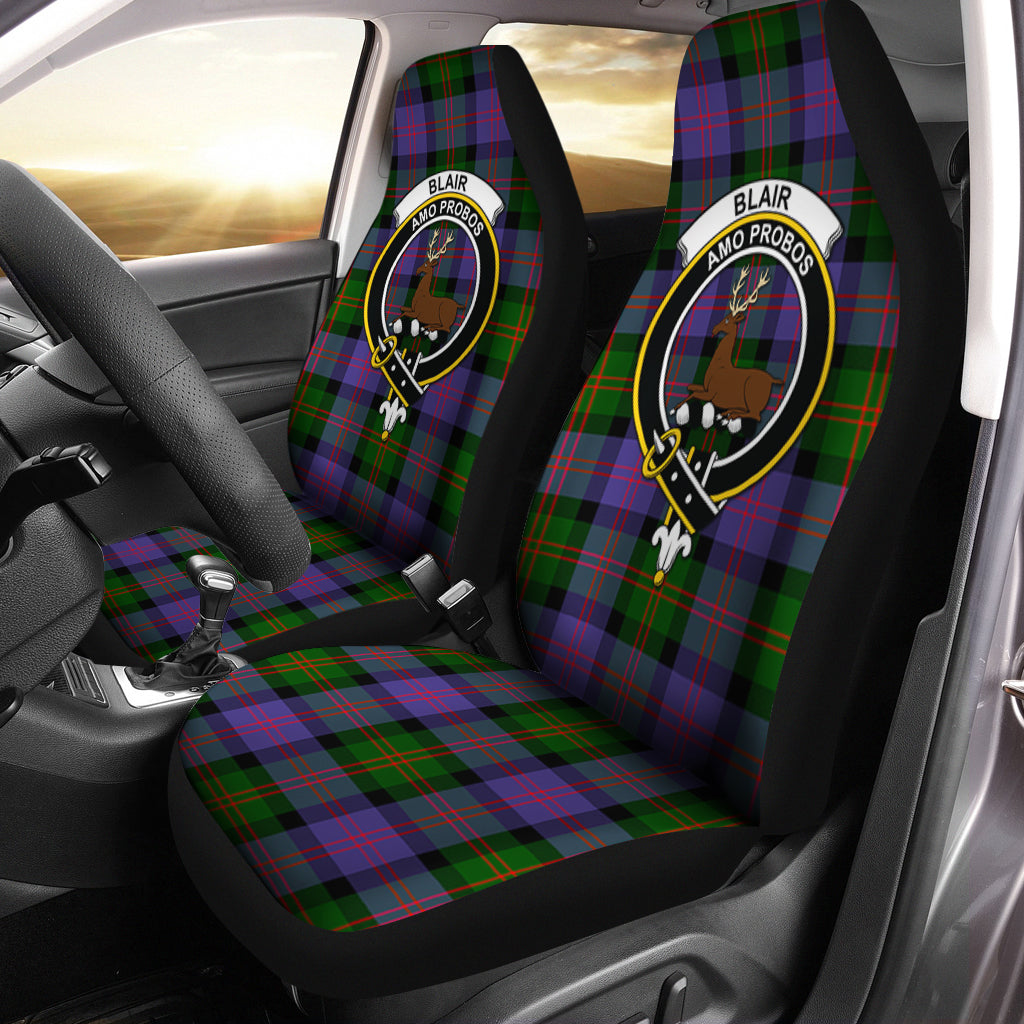 Blair Modern Tartan Car Seat Cover with Family Crest One Size - Tartanvibesclothing