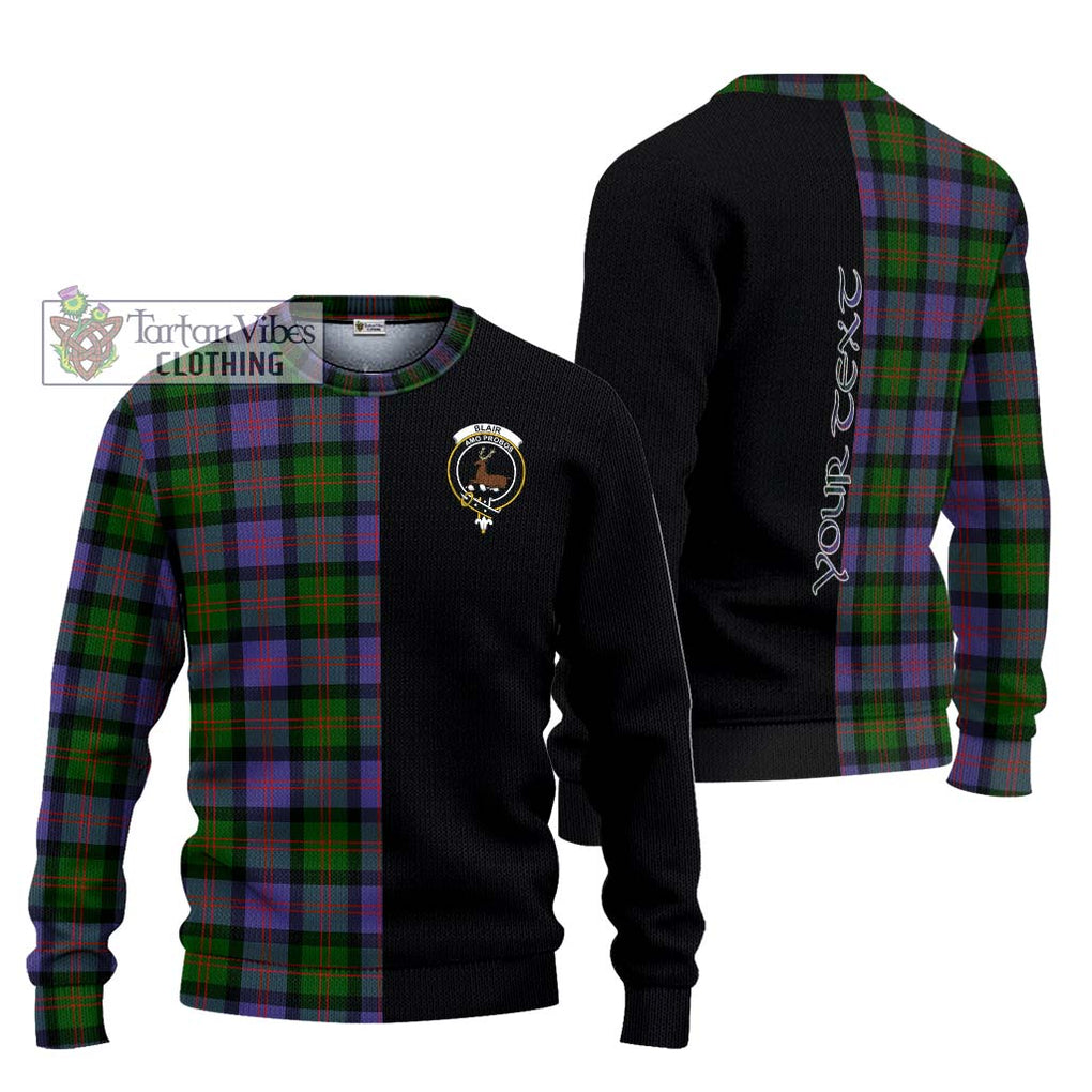 Blair Modern Tartan Knitted Sweater with Family Crest and Half Of Me Style Unisex - Tartanvibesclothing Shop