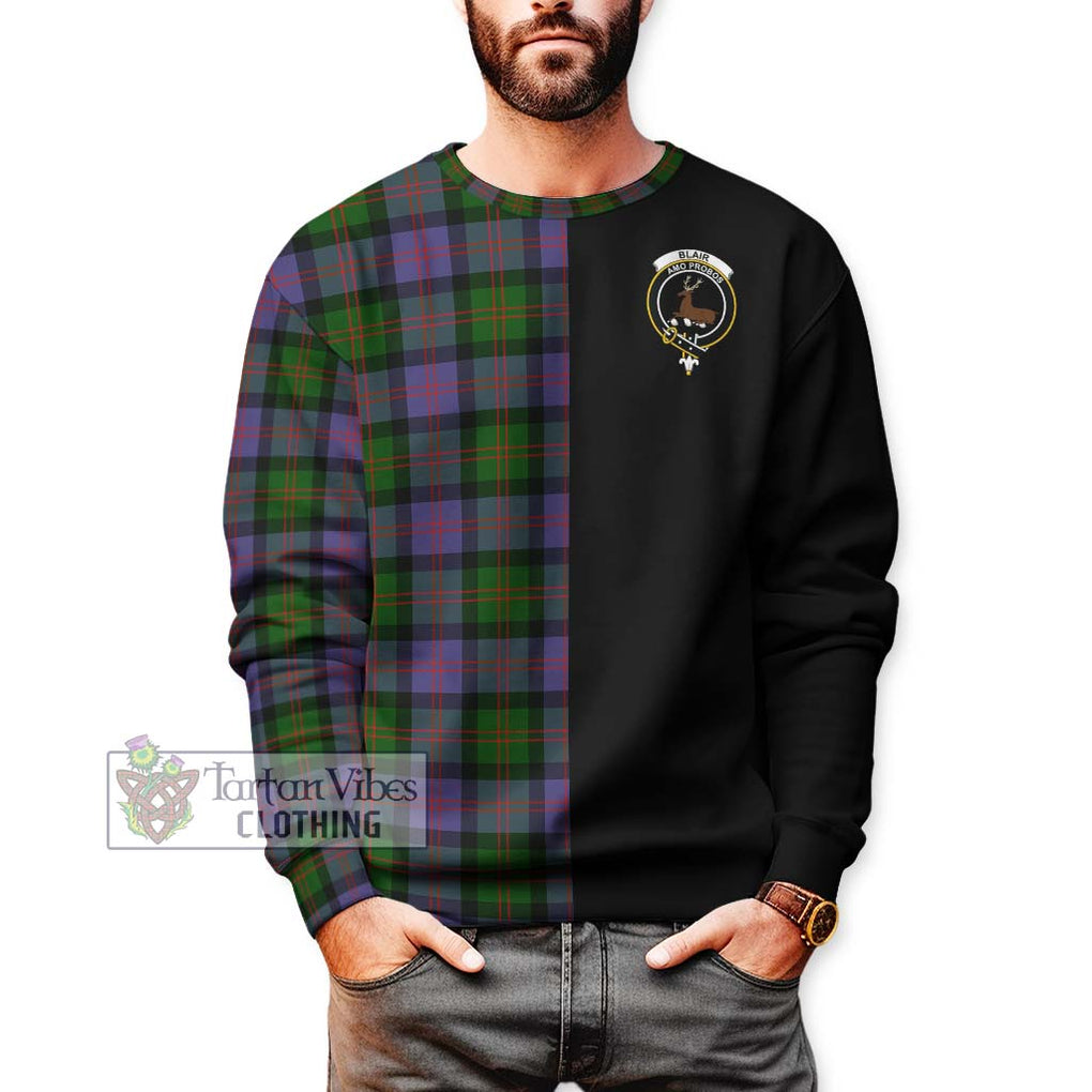 Blair Modern Tartan Sweatshirt with Family Crest and Half Of Me Style Unisex - Tartanvibesclothing Shop