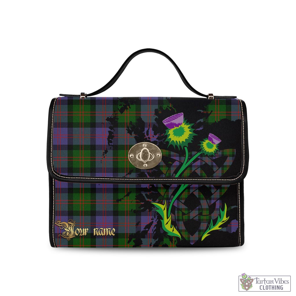 Tartan Vibes Clothing Blair Modern Tartan Waterproof Canvas Bag with Scotland Map and Thistle Celtic Accents