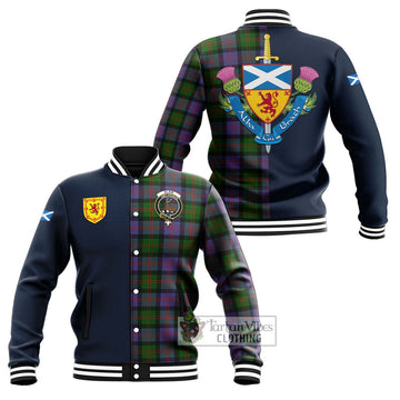 Blair Modern Tartan Baseball Jacket Alba with Scottish Lion Royal Arm Half Style