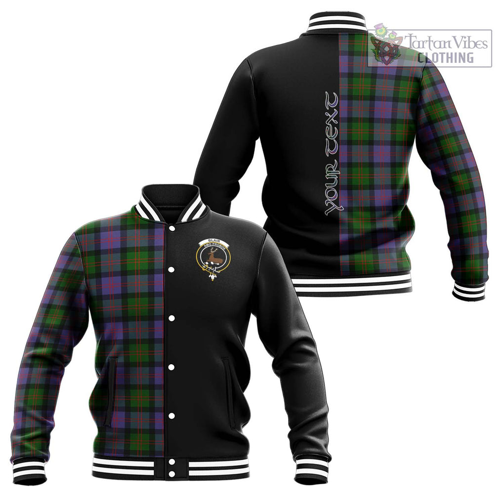 Blair Modern Tartan Baseball Jacket with Family Crest and Half Of Me Style Unisex - Tartanvibesclothing Shop