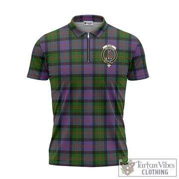 Blair Modern Tartan Zipper Polo Shirt with Family Crest