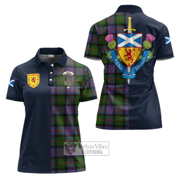 Blair Modern Tartan Women's Polo Shirt with Scottish Lion Royal Arm Half Style