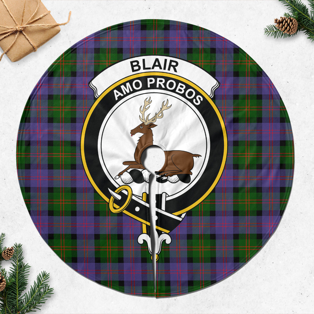 Blair Modern Tartan Christmas Tree Skirt with Family Crest - Tartanvibesclothing