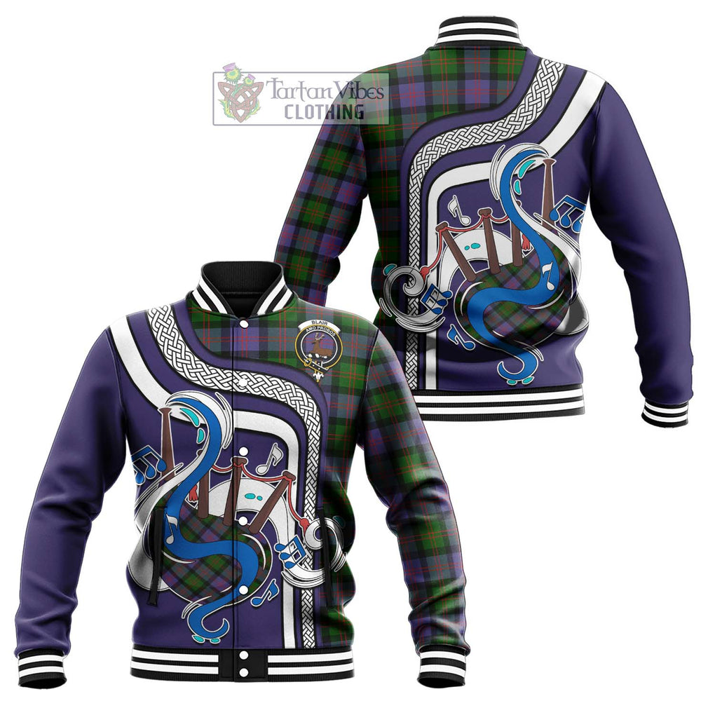 Tartan Vibes Clothing Blair Modern Tartan Baseball Jacket with Epic Bagpipe Style