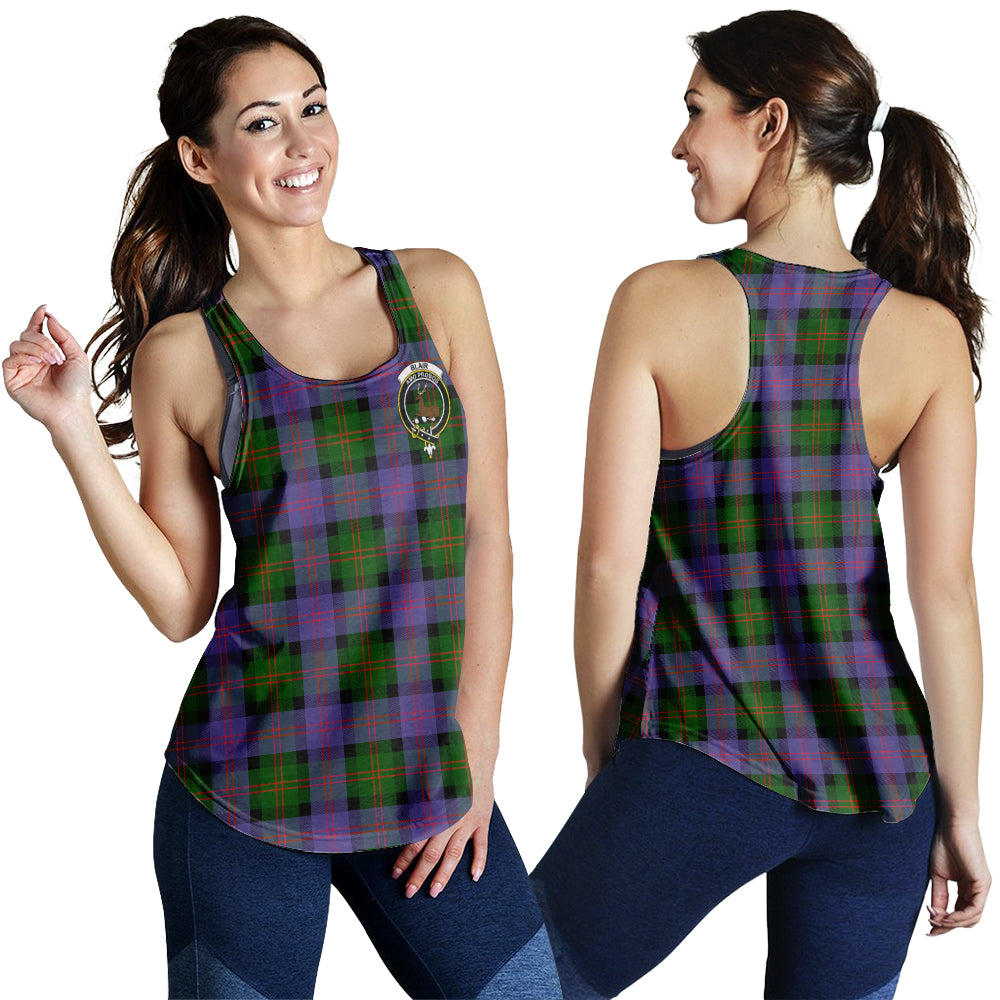 Blair Modern Tartan Women Racerback Tanks with Family Crest - Tartanvibesclothing