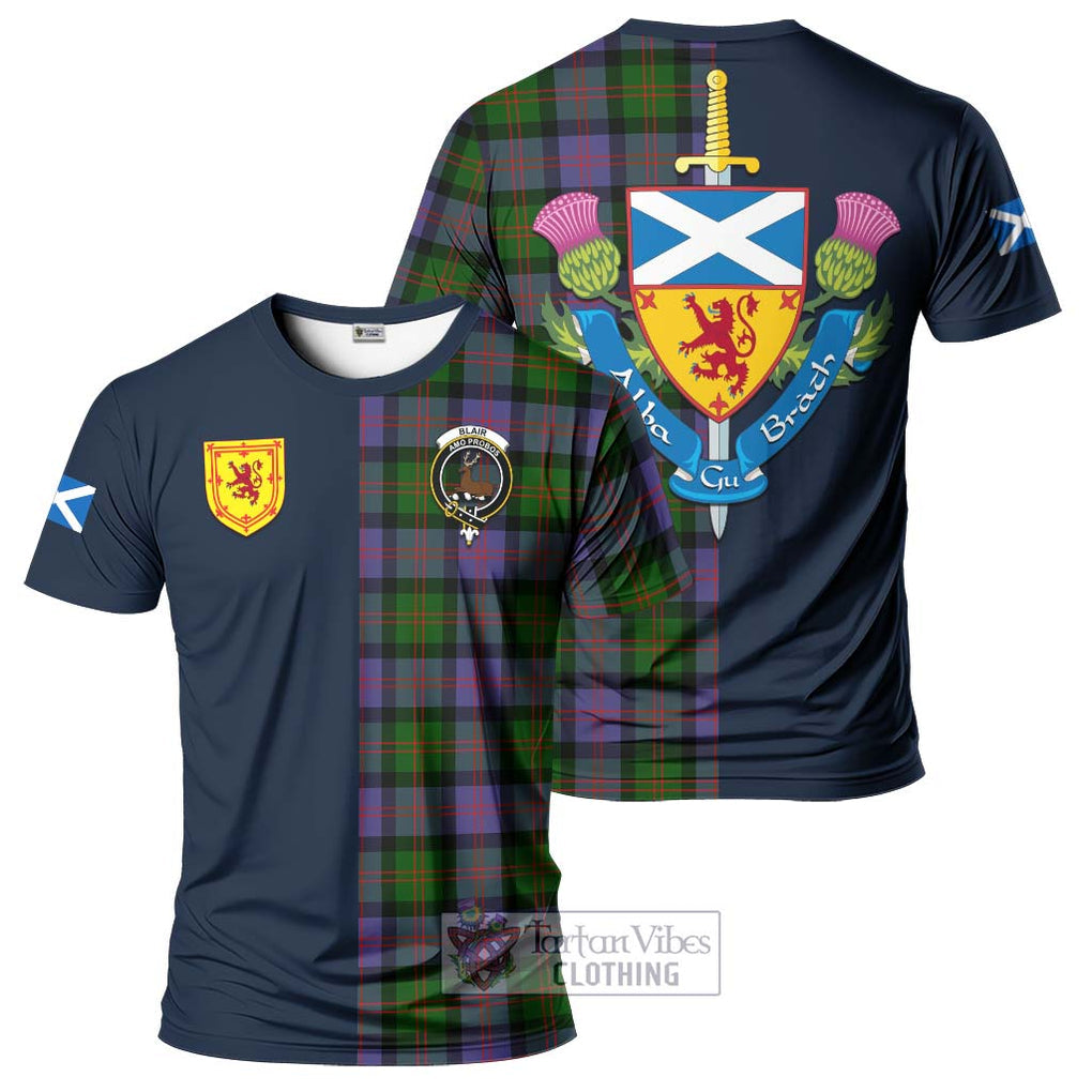 Tartan Vibes Clothing Blair Modern Tartan T-Shirt Alba with Scottish Lion Royal Arm Half Style