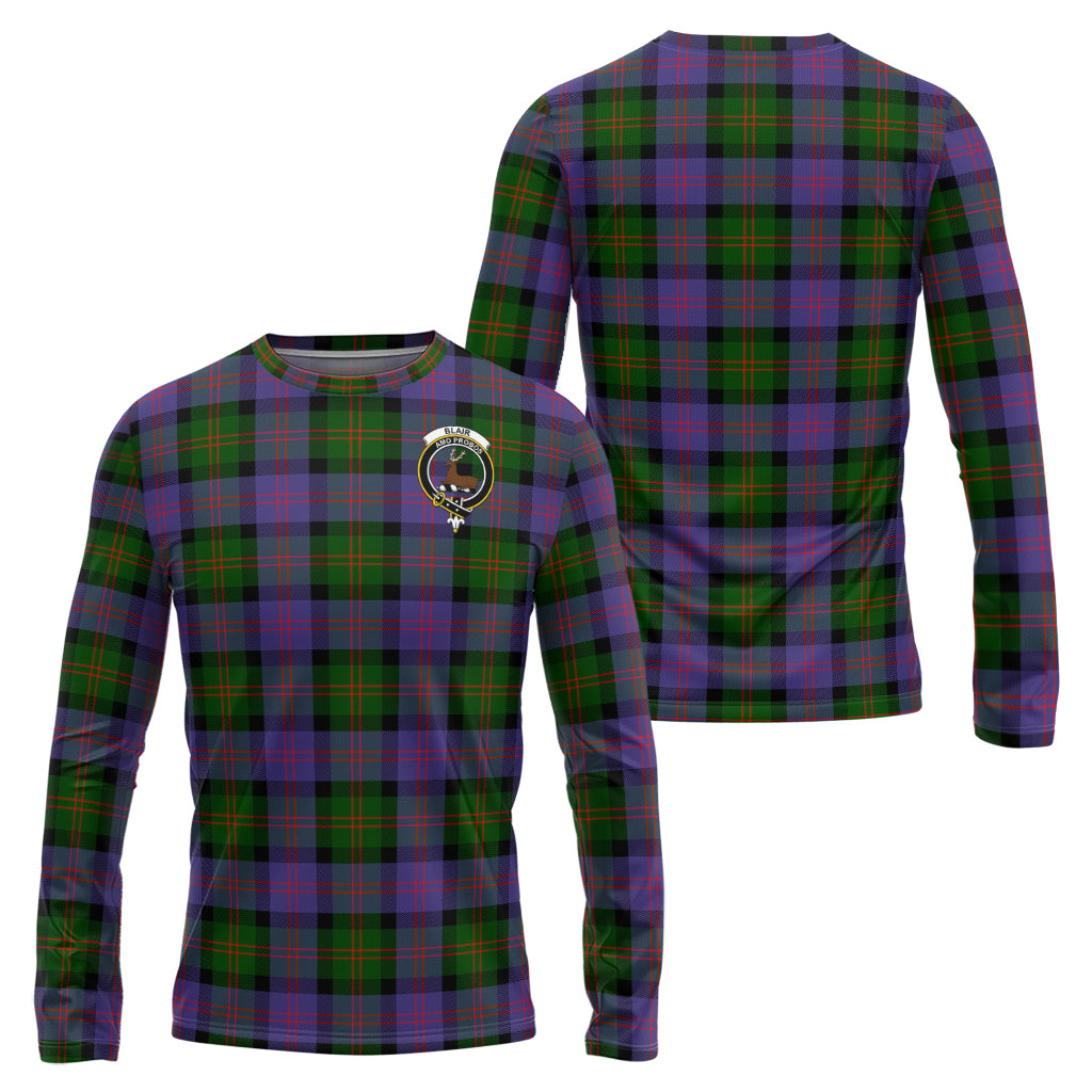 Blair Modern Tartan Long Sleeve T-Shirt with Family Crest Unisex - Tartanvibesclothing