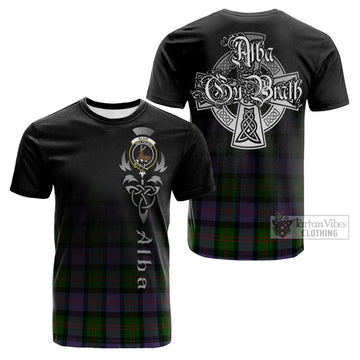 Blair Modern Tartan Cotton T-shirt Featuring Alba Gu Brath Family Crest Celtic Inspired