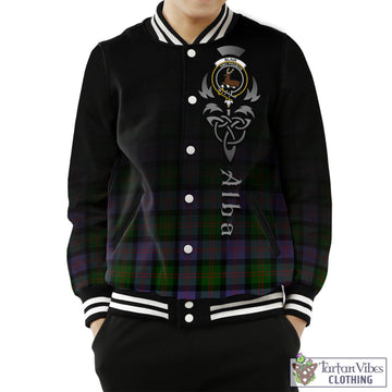 Blair Modern Tartan Baseball Jacket Featuring Alba Gu Brath Family Crest Celtic Inspired