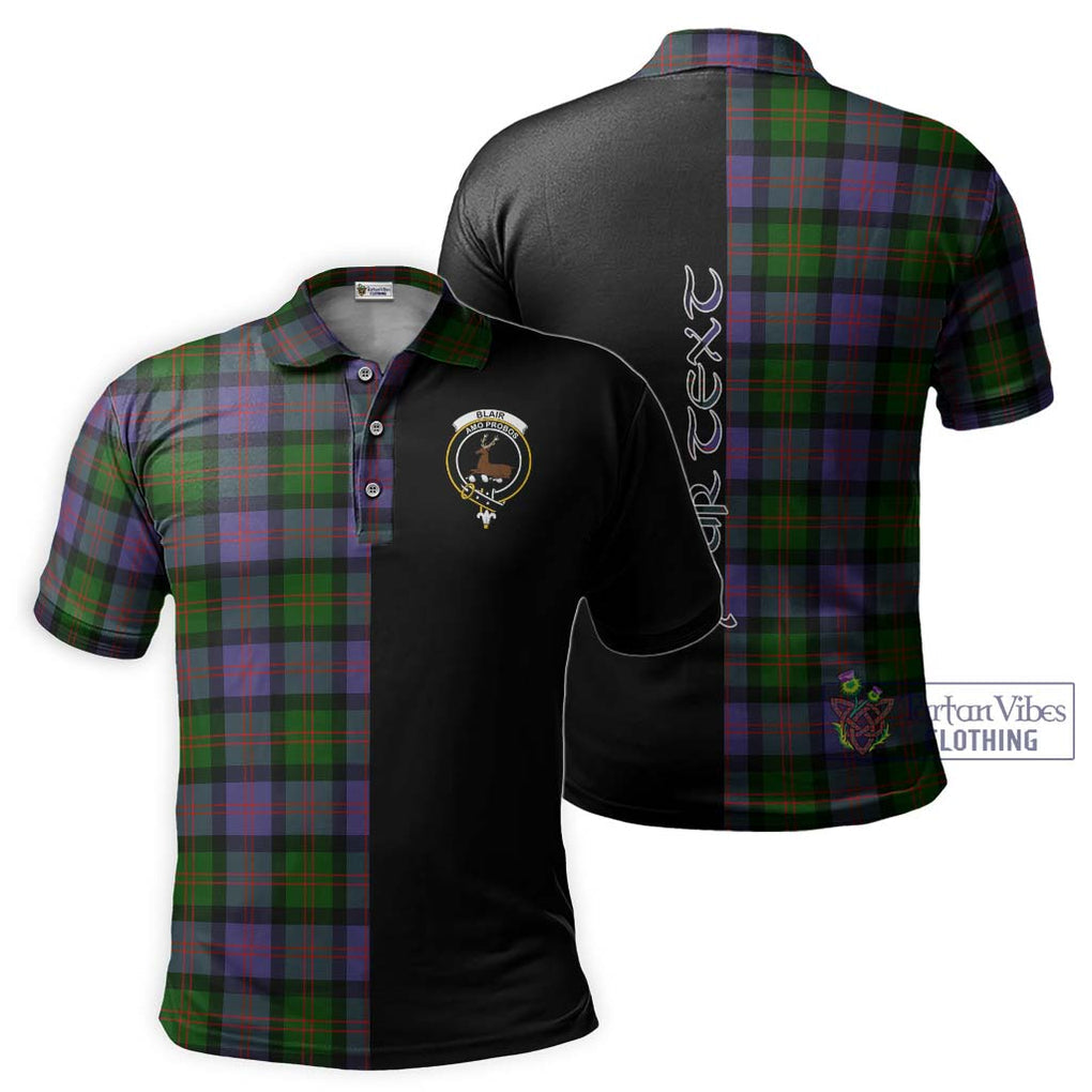 Blair Modern Tartan Polo Shirt with Family Crest and Half Of Me Style Kid - Tartanvibesclothing Shop